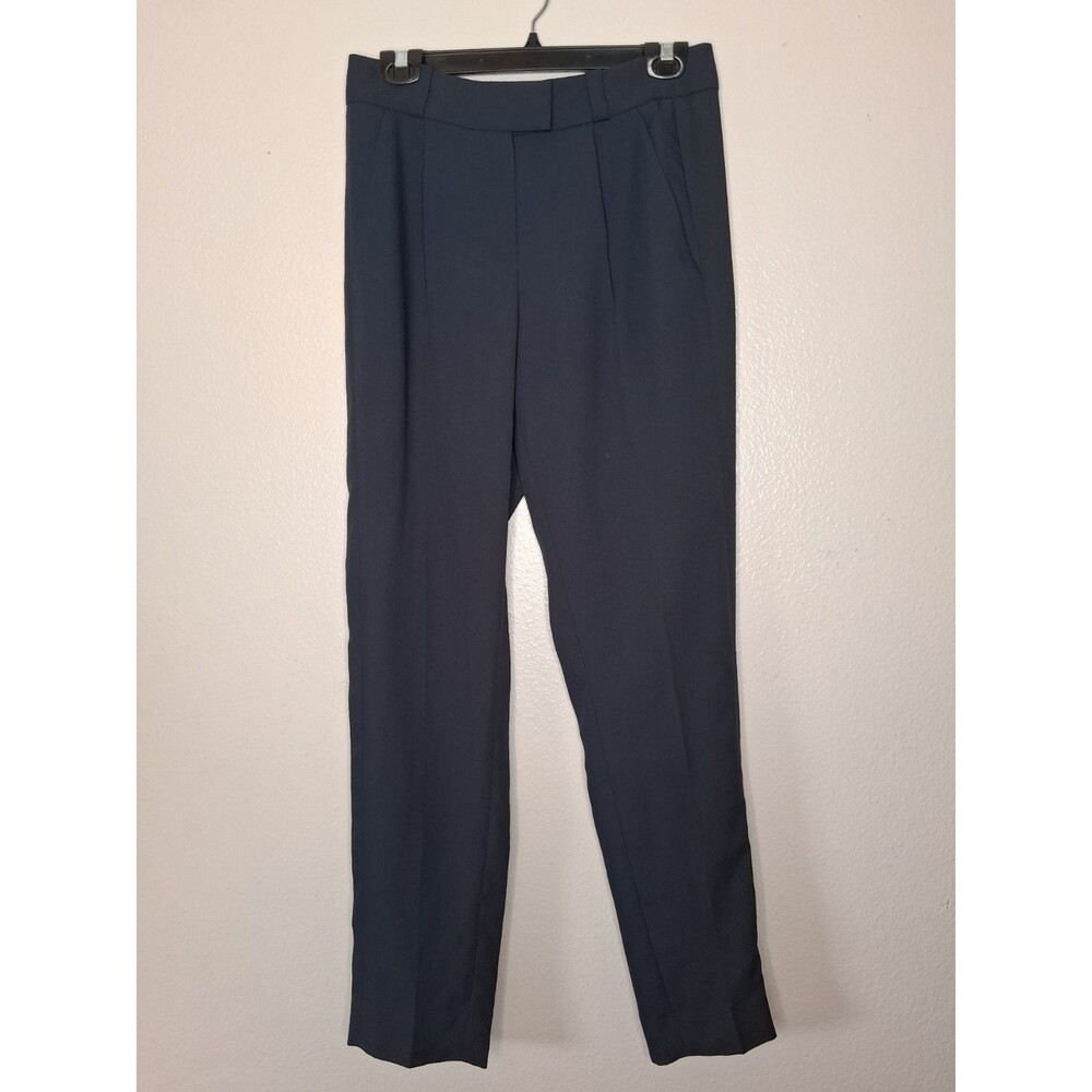 Maje Tailored Navy Pants Sz 38 High Rise Straight Leg Business Career Inseam 30"